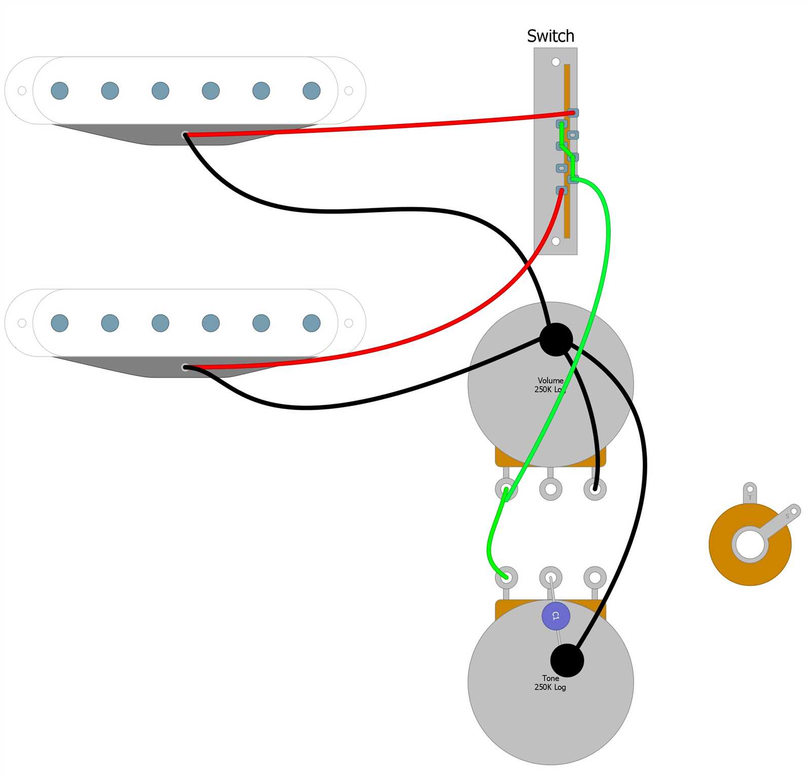 2 humbucker 1 volume 1 tone wiring diagram