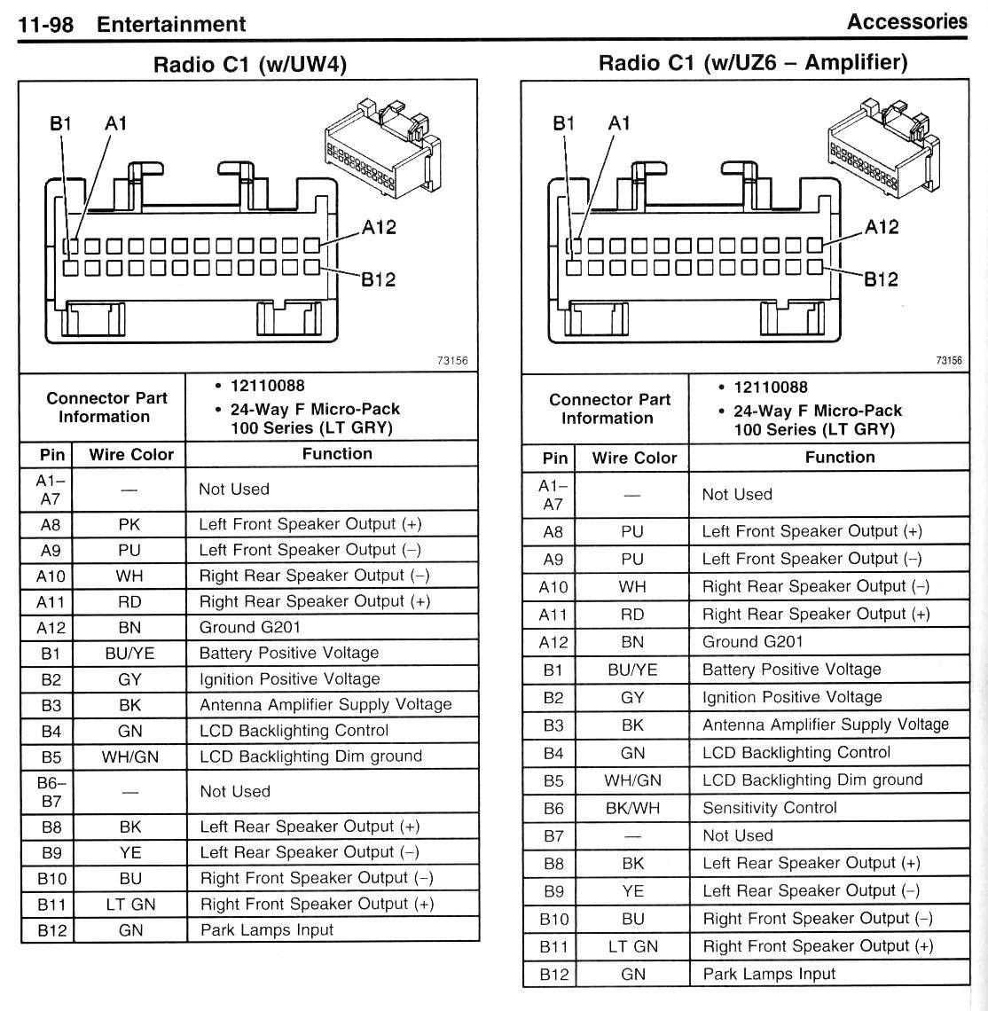 2007 chevrolet silverado radio wiring diagram