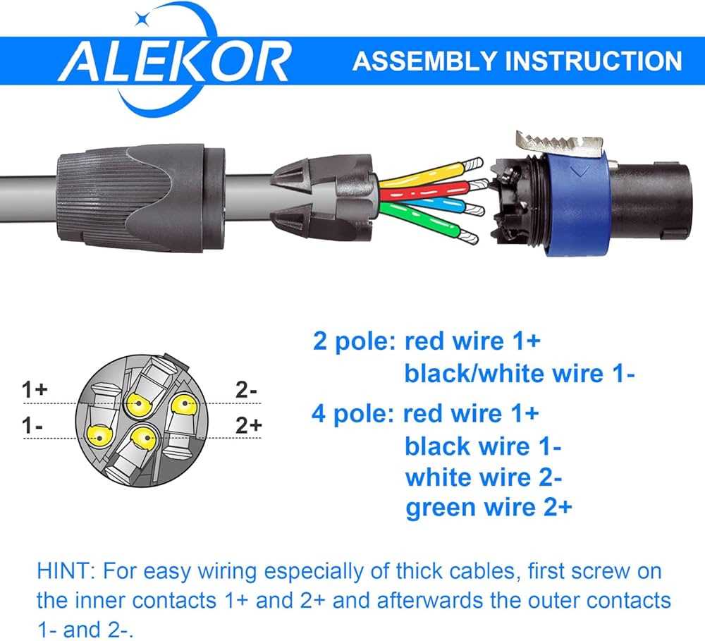 speakon wiring diagram