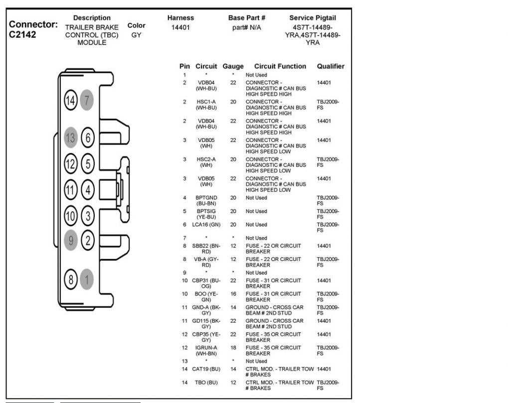 ford trailer brake wiring diagram