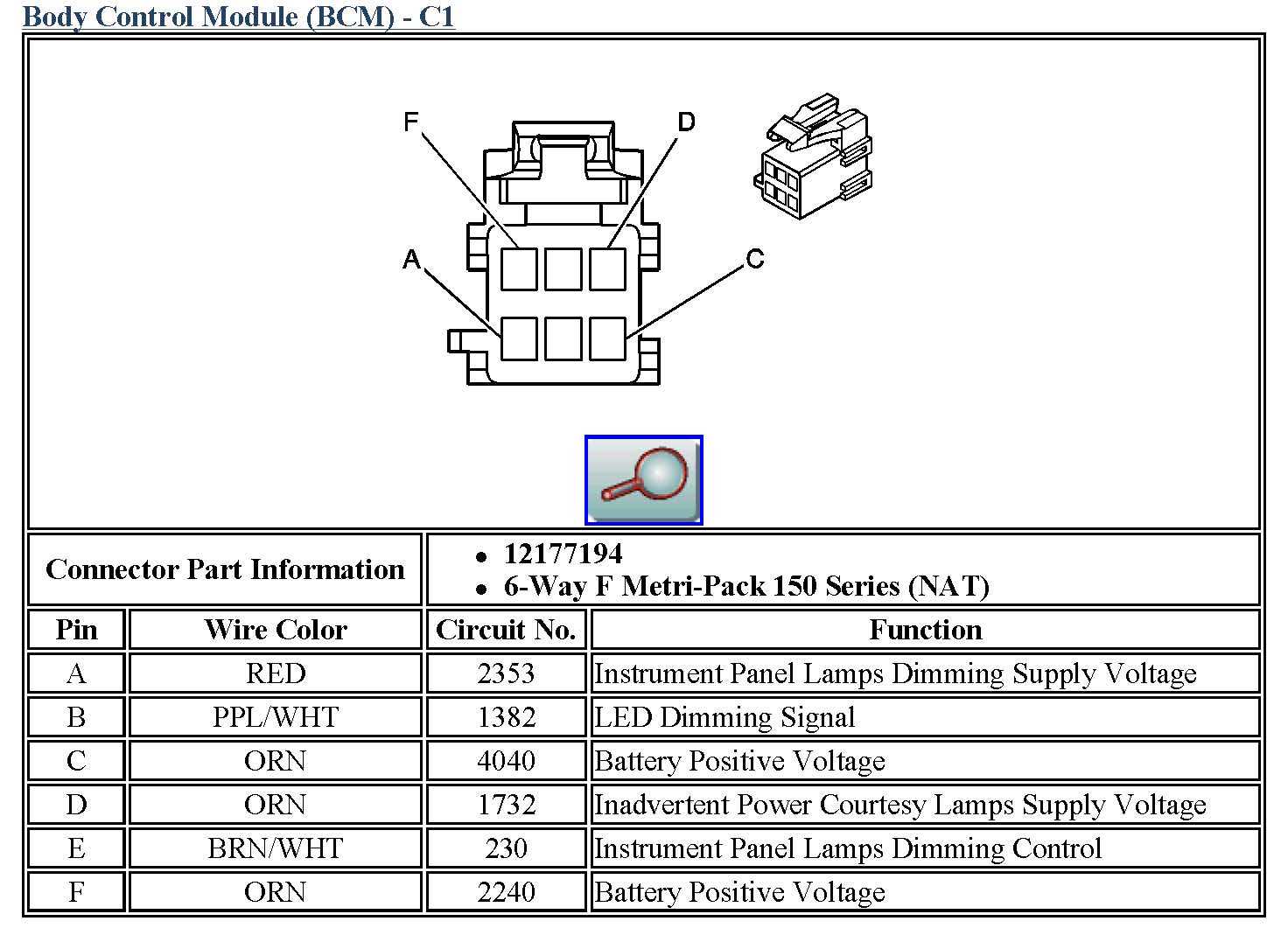 gm bcm wiring diagram