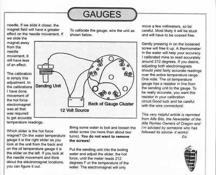 water temperature gauge wiring diagram