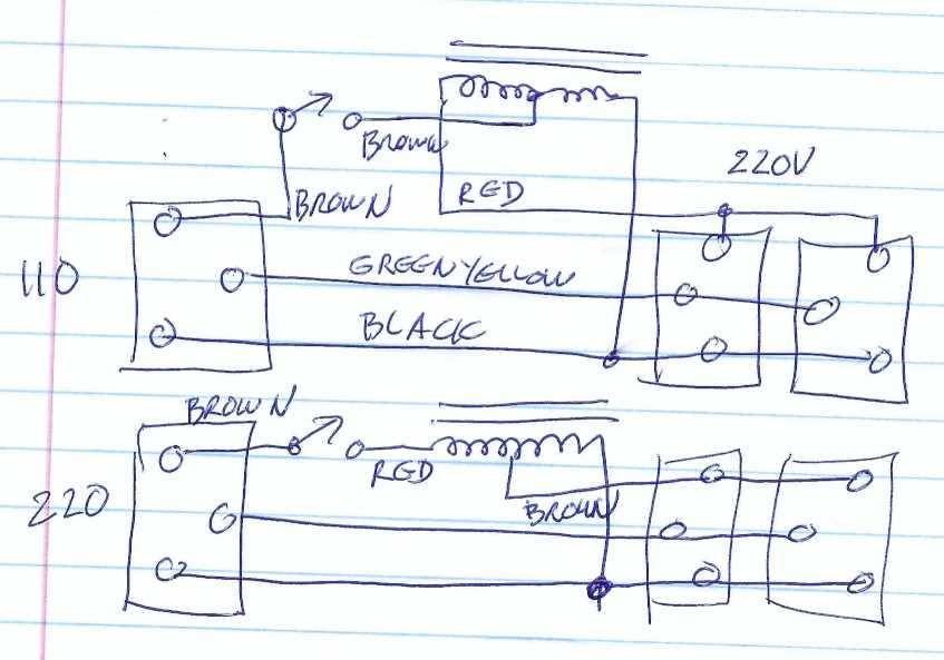 220v to 110v wiring diagram