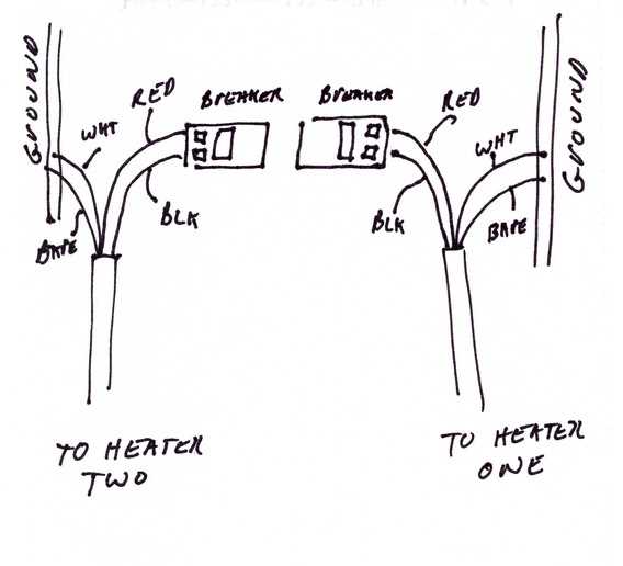 240v electric baseboard heater wiring diagram