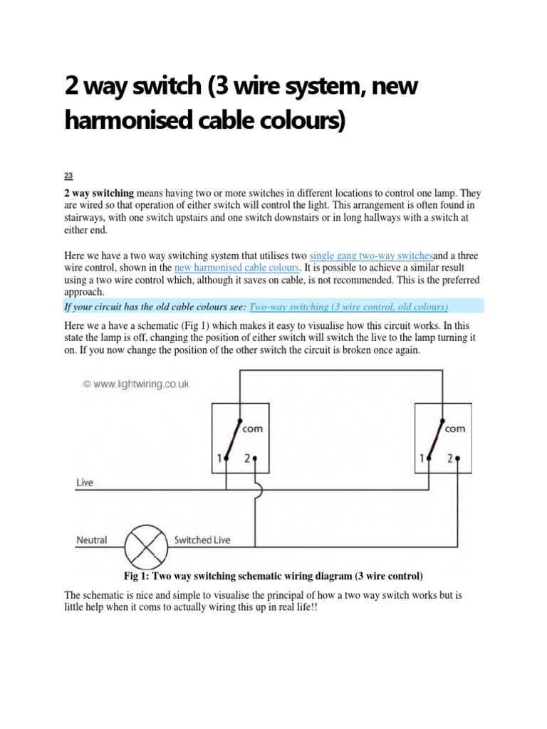 3 way switch 2 lights wiring diagram