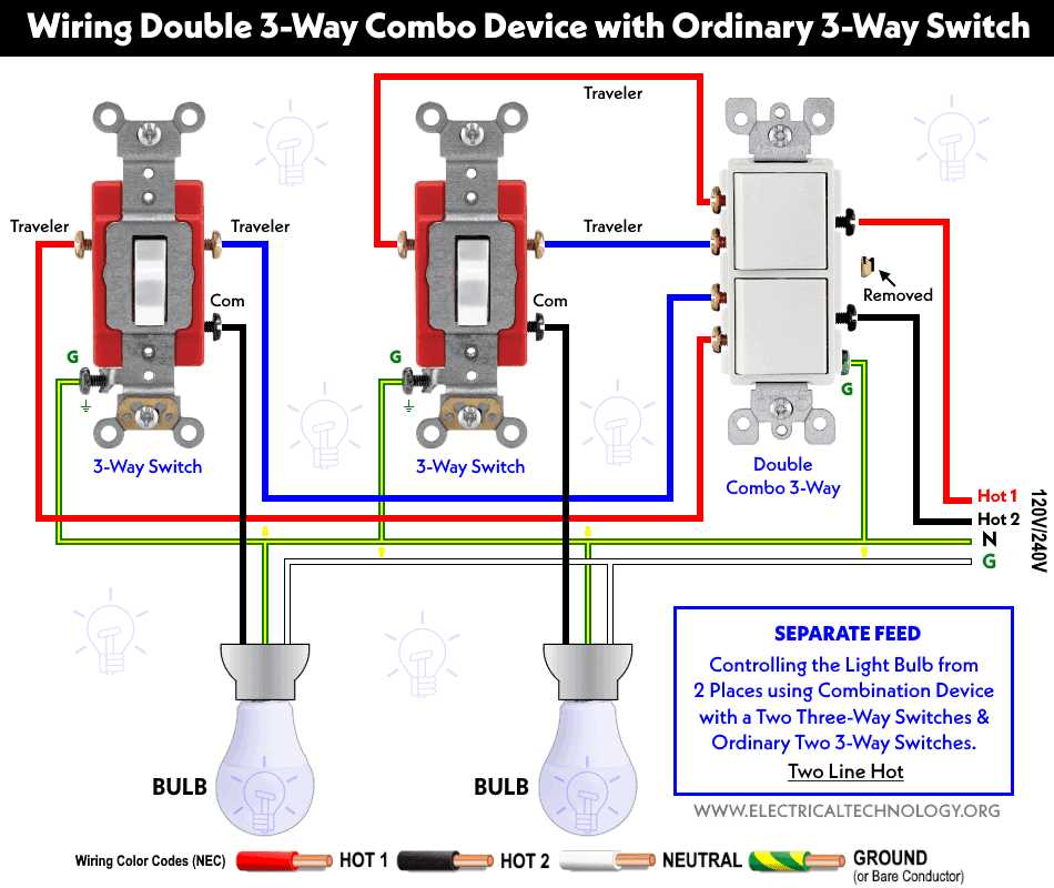 3 way switch wiring diagram leviton