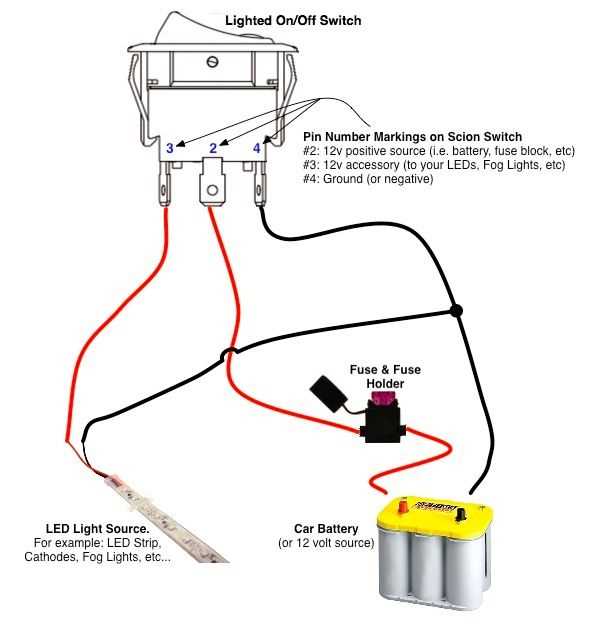 4 pin on off toggle switch wiring diagram