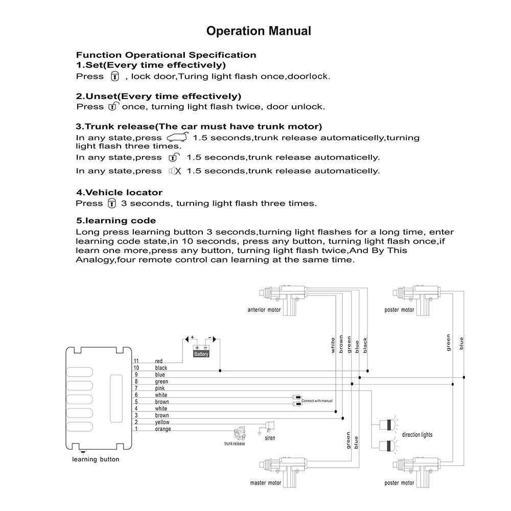 5 wire door lock actuator wiring diagram