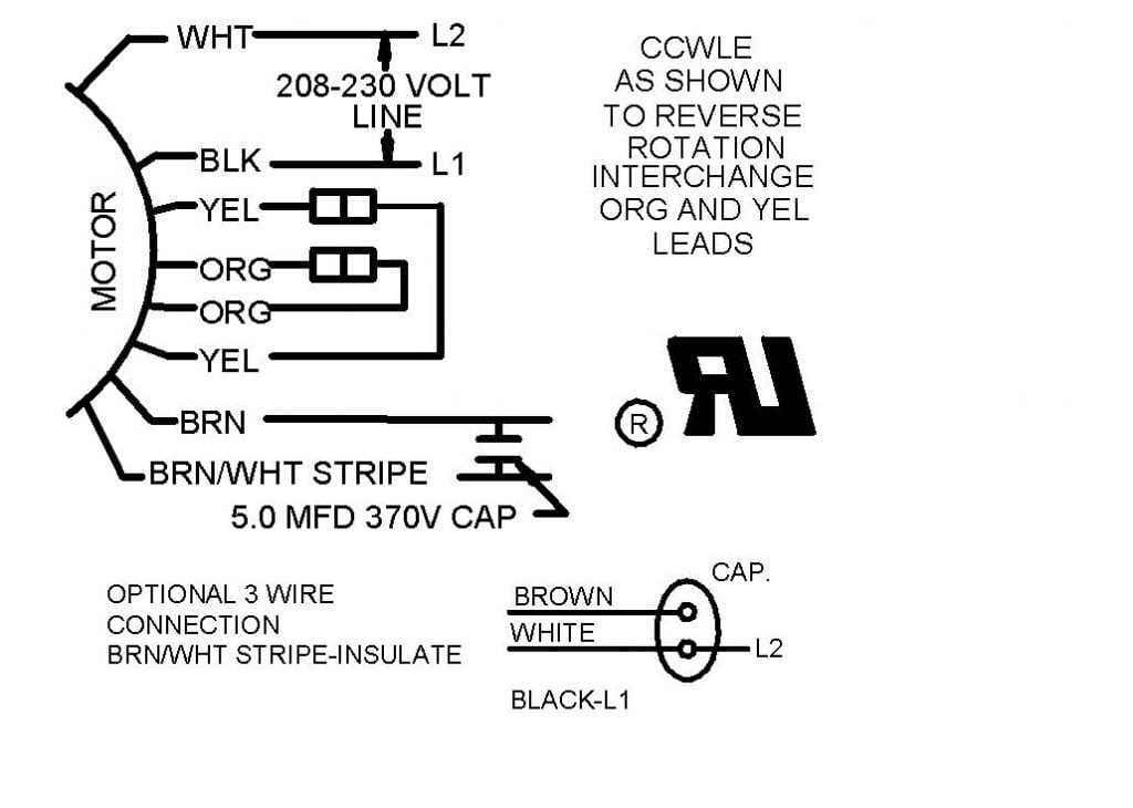 6 lead single phase motor wiring diagram with capacitor