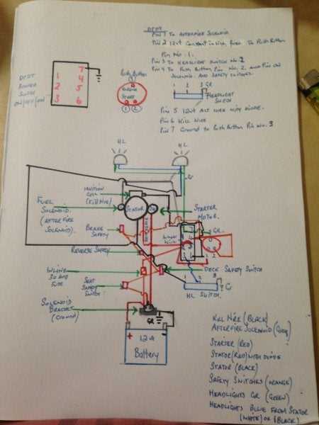 6 prong lawn mower ignition switch wiring diagram