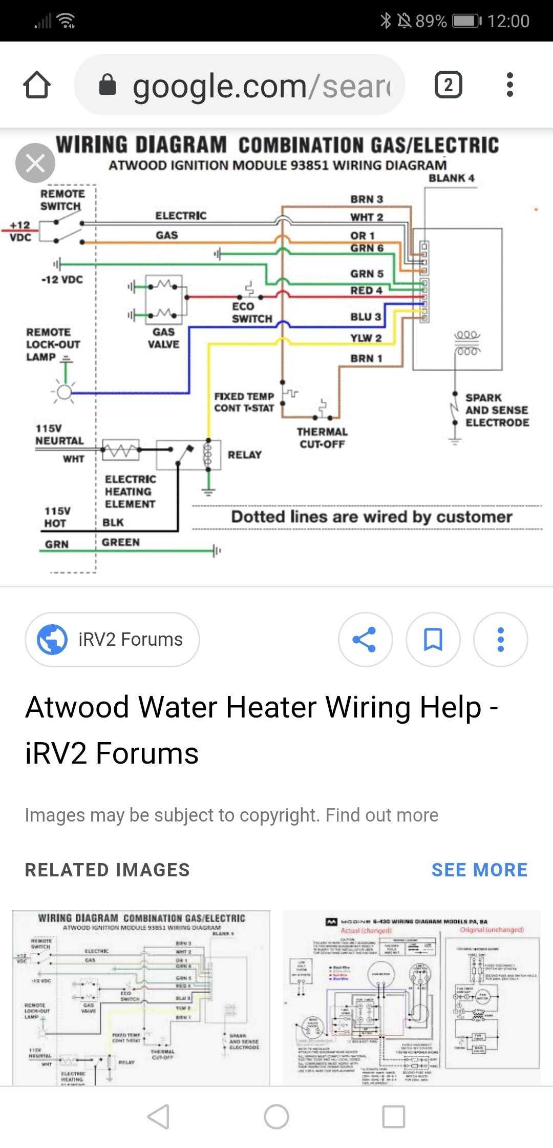 atwood 6 gallon water heater wiring diagram