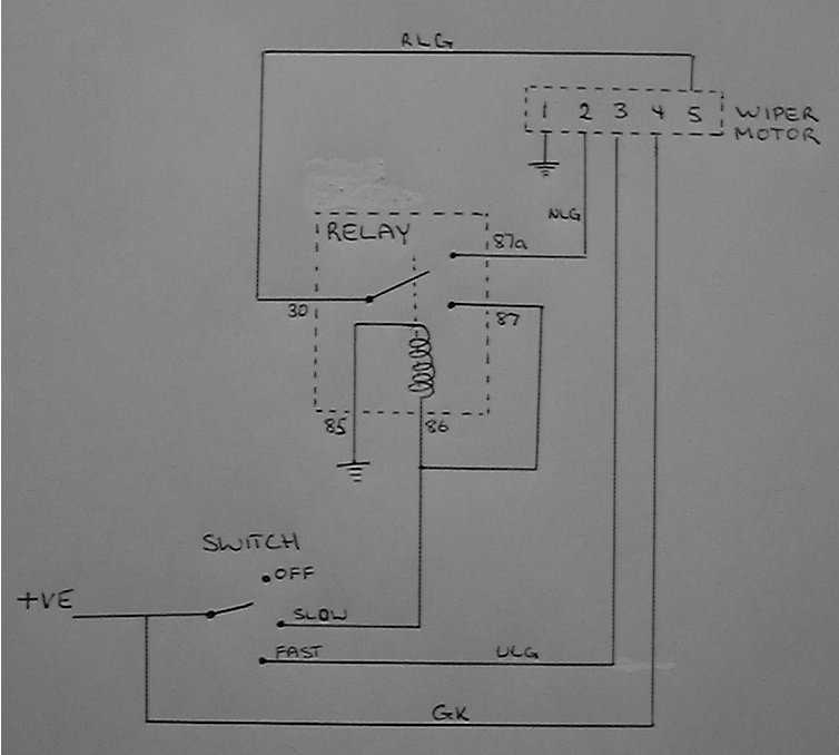 car wiper motor wiring diagram