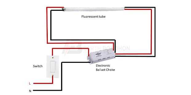 fluorescent light diagram wiring