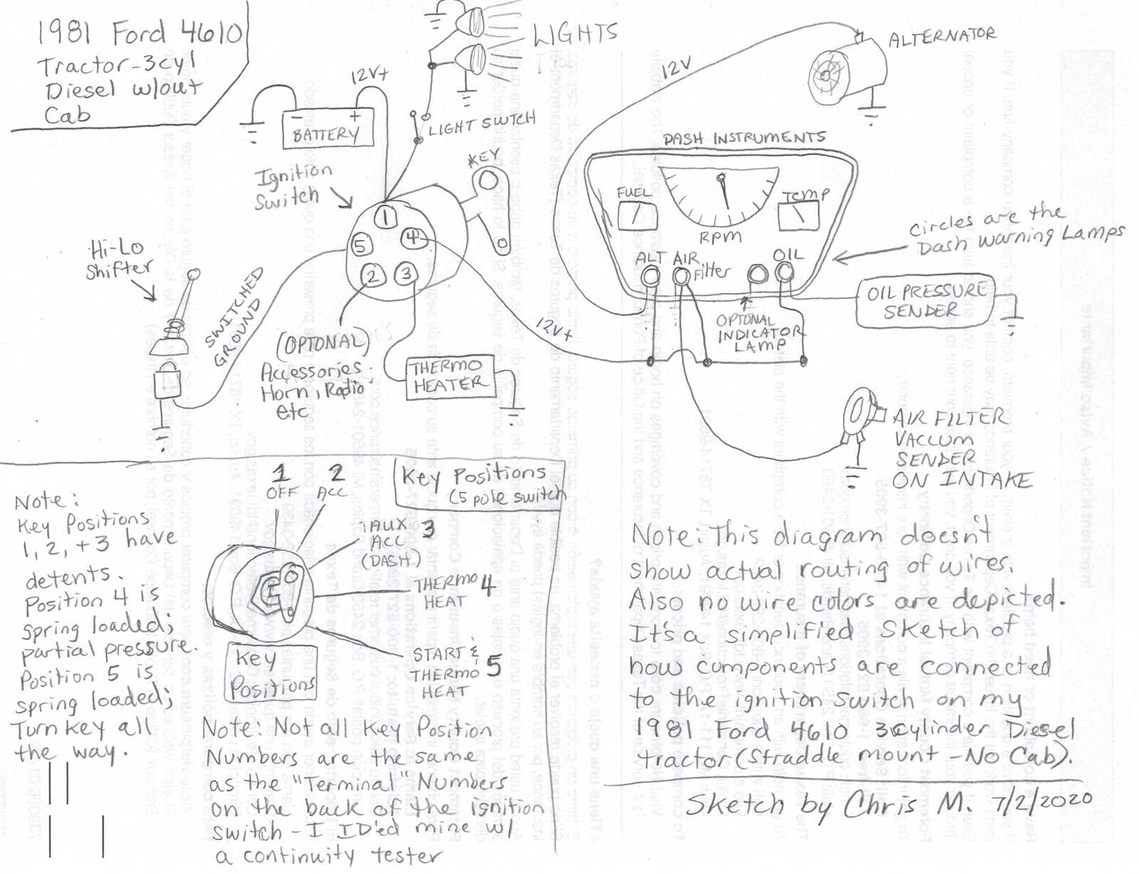 ford tractor ignition switch wiring diagram