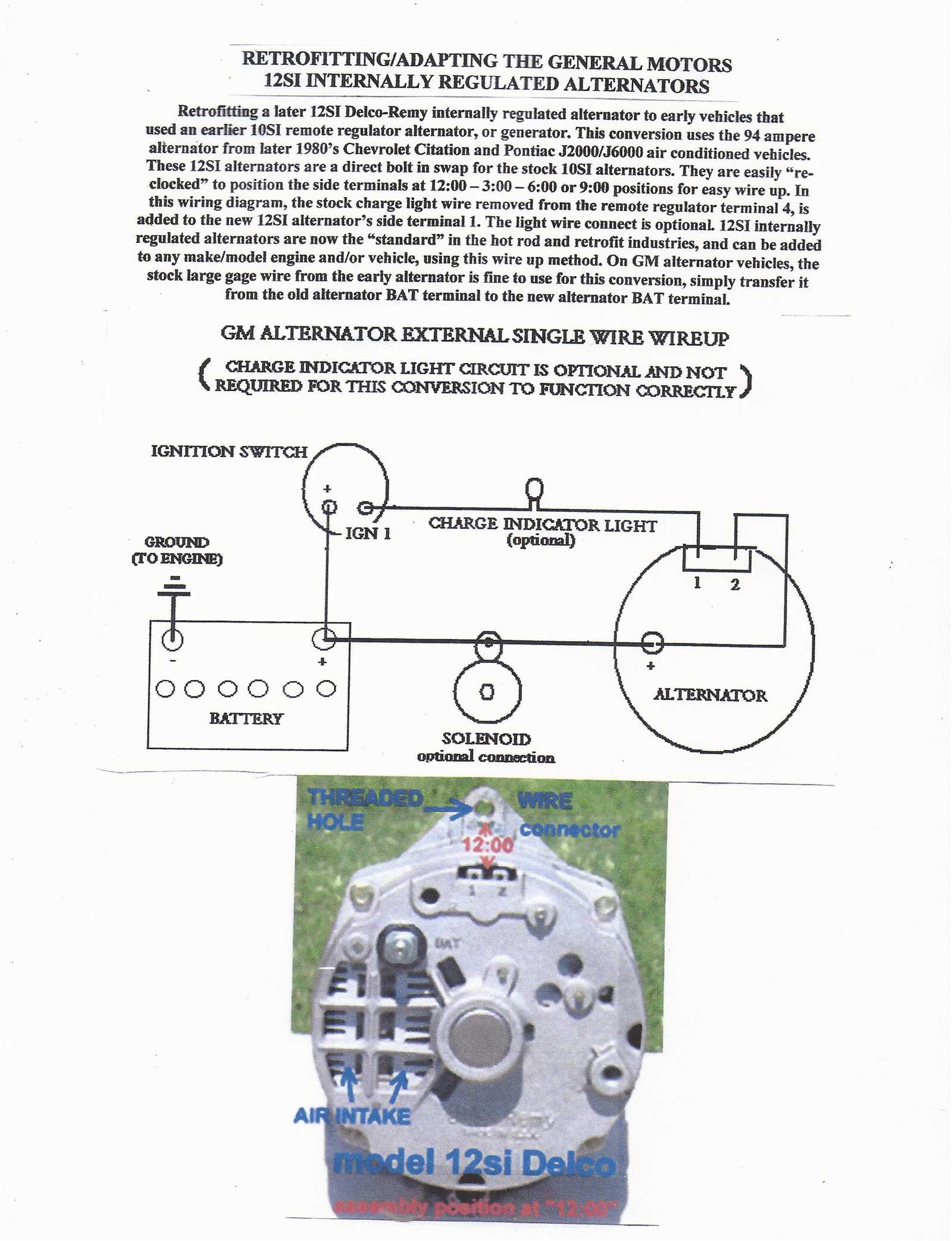 gm 4 pin alternator wiring diagram