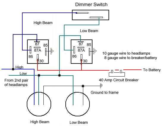 headlight relay wiring diagram