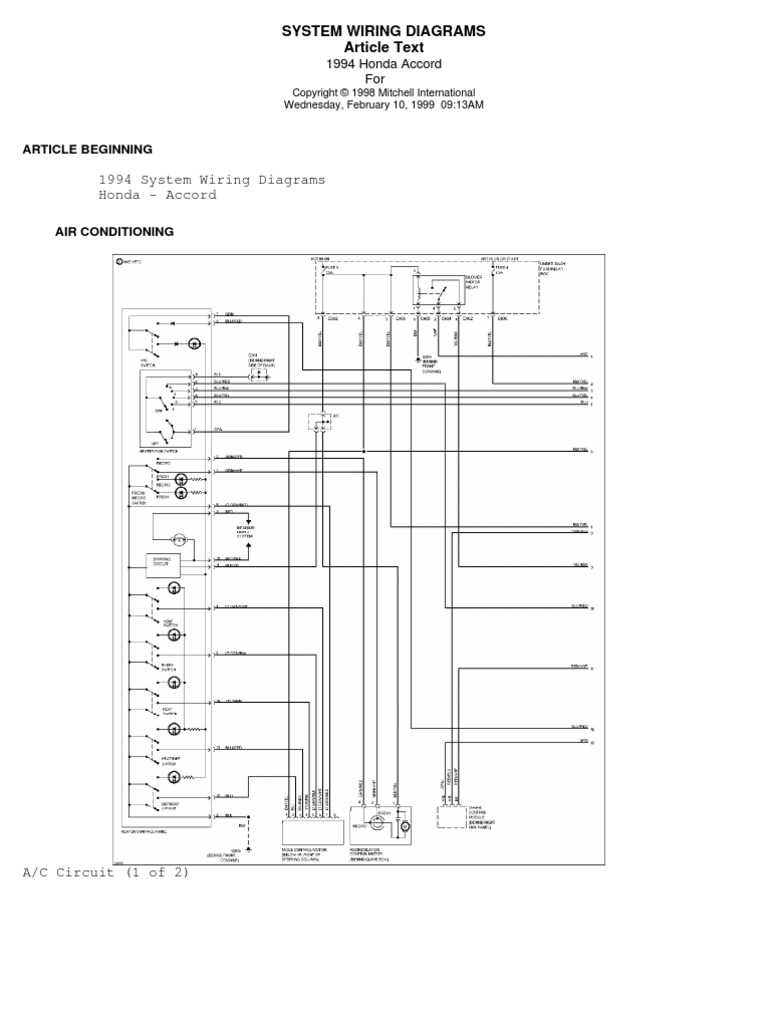 honda accord wiring diagram