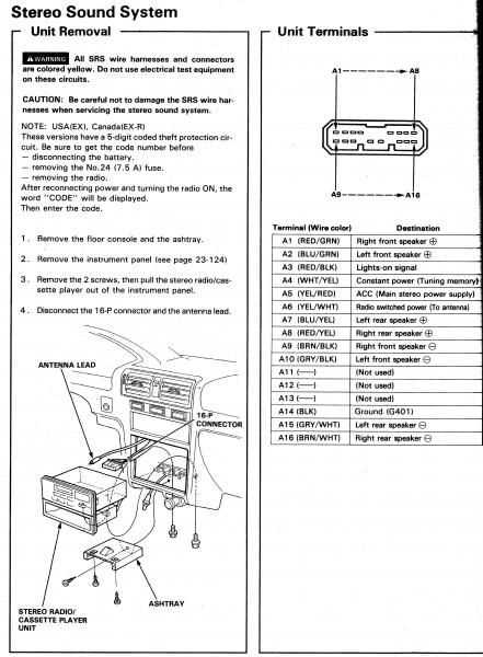 honda civic stereo wiring diagram