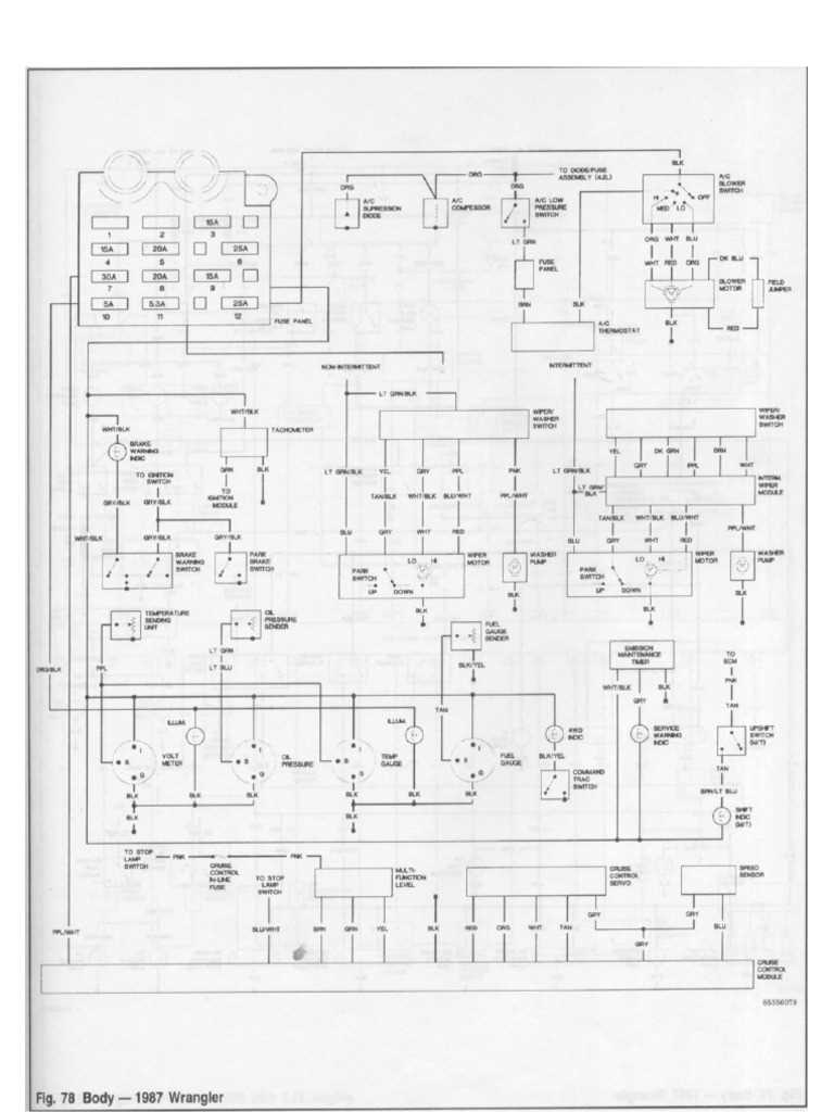 jeep yj wiring harness diagram