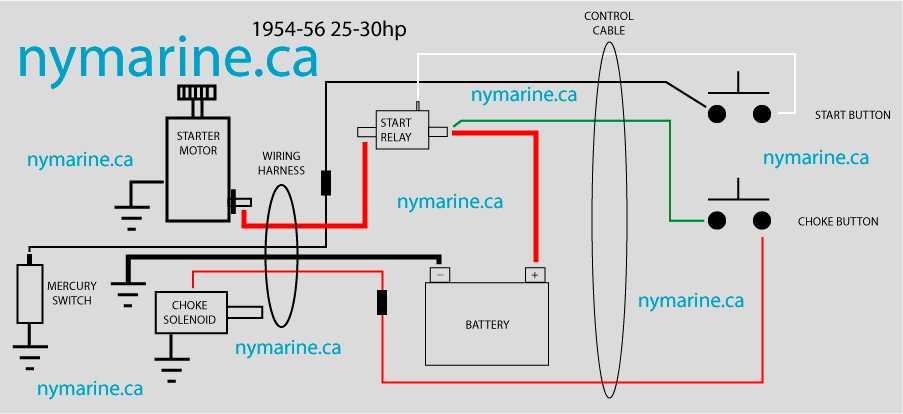 mercury outboard starter wiring diagram