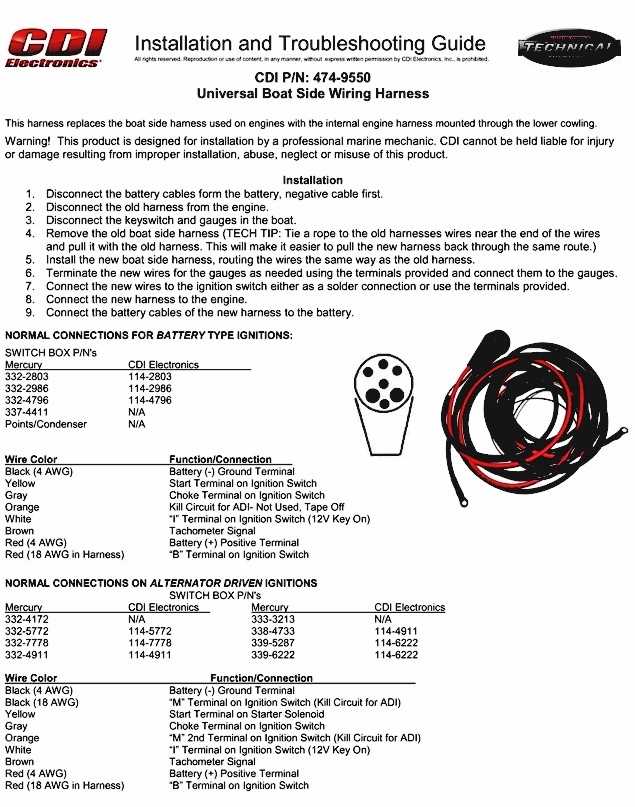 mercury outboard wiring harness diagram