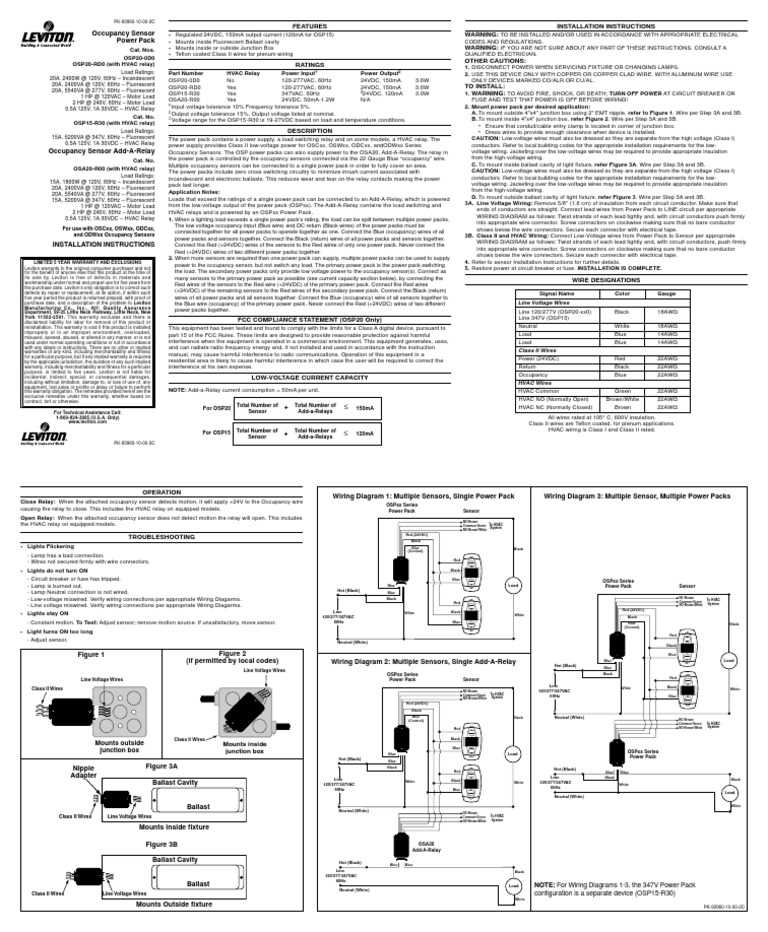 occupancy sensor power pack wiring diagram