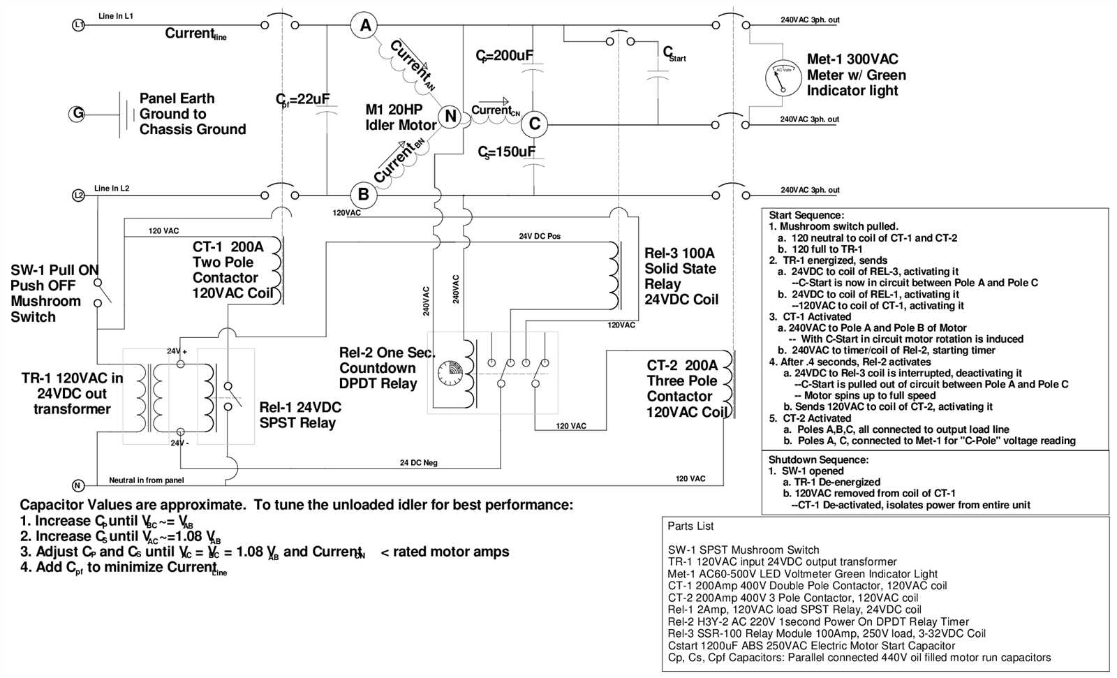 rotary phase converter wiring diagram