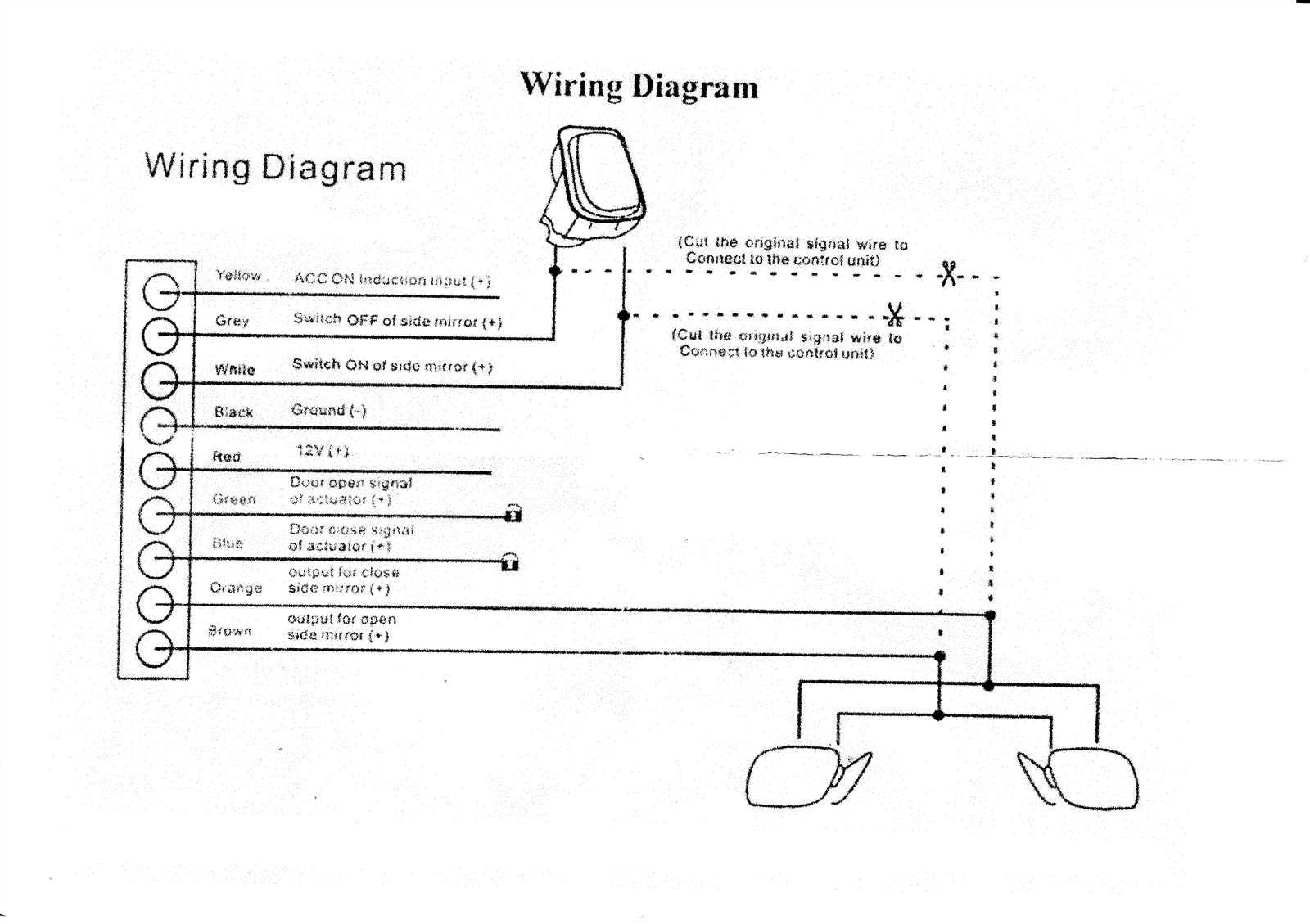 side mirror power mirror switch wiring diagram