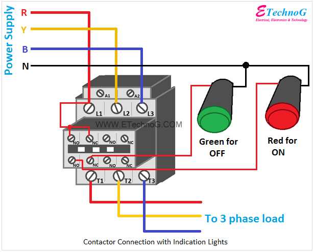 single phase lighting contactor wiring diagram