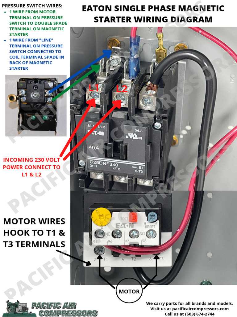 single phase motor starter wiring diagram