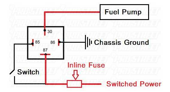 switch fuel pump relay wiring diagram