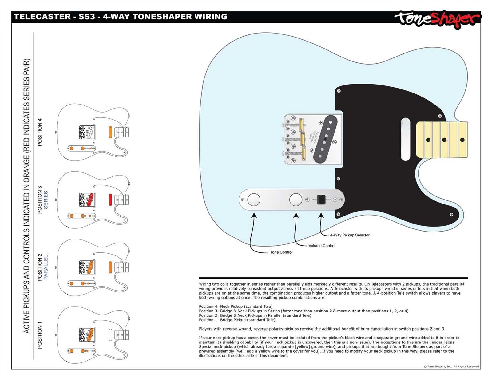 telecaster 4 way switch wiring diagram