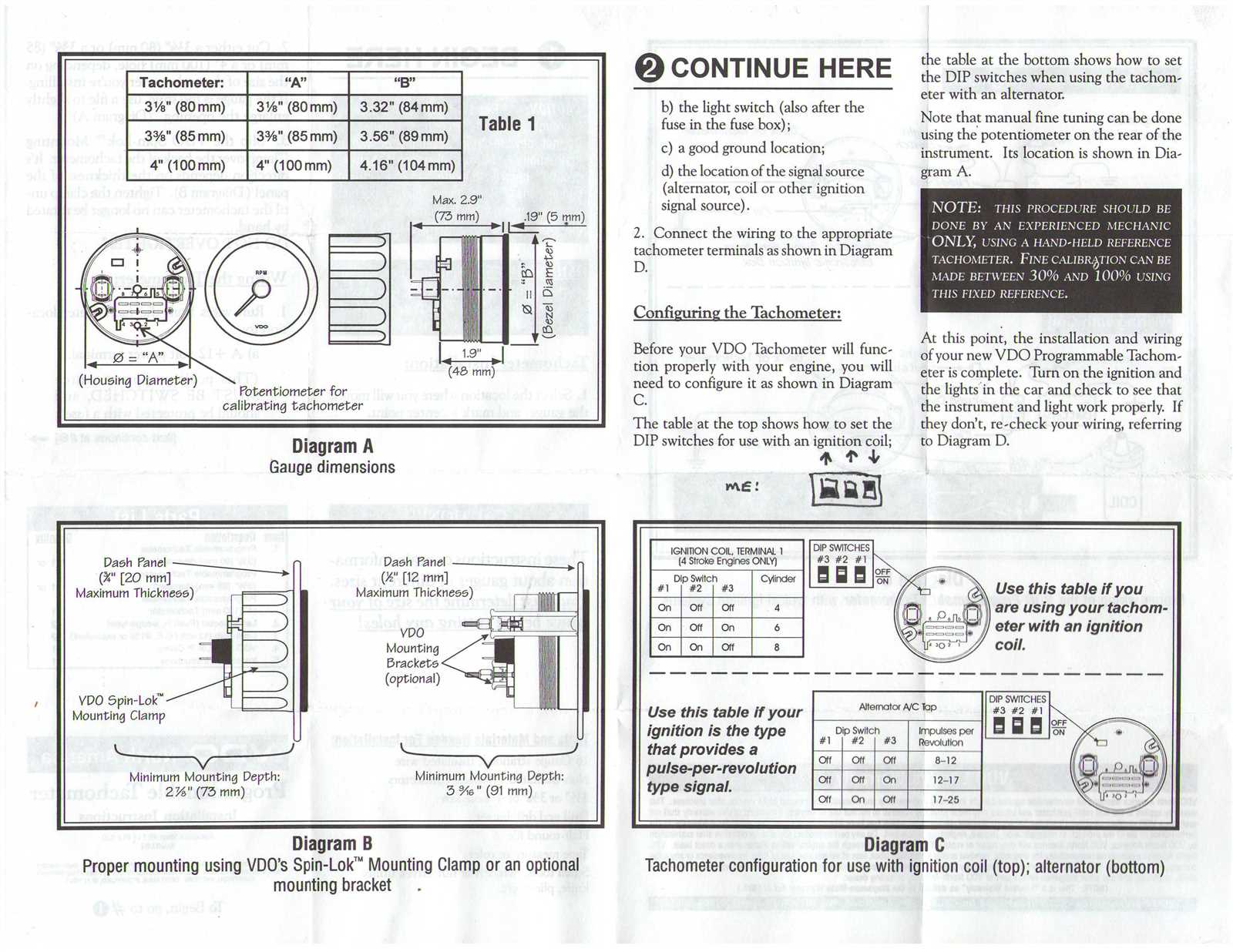 vdo tach wiring diagram