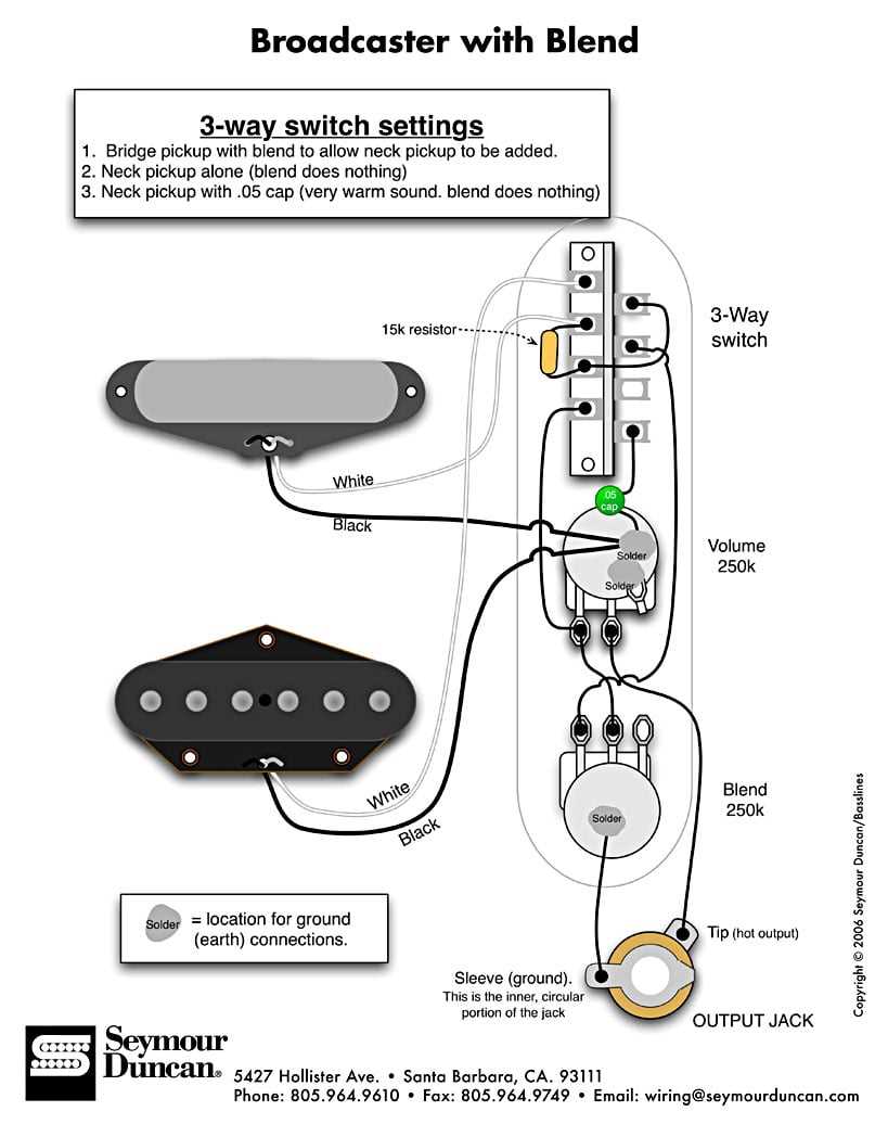 wiring diagram blend circuit telecaster series