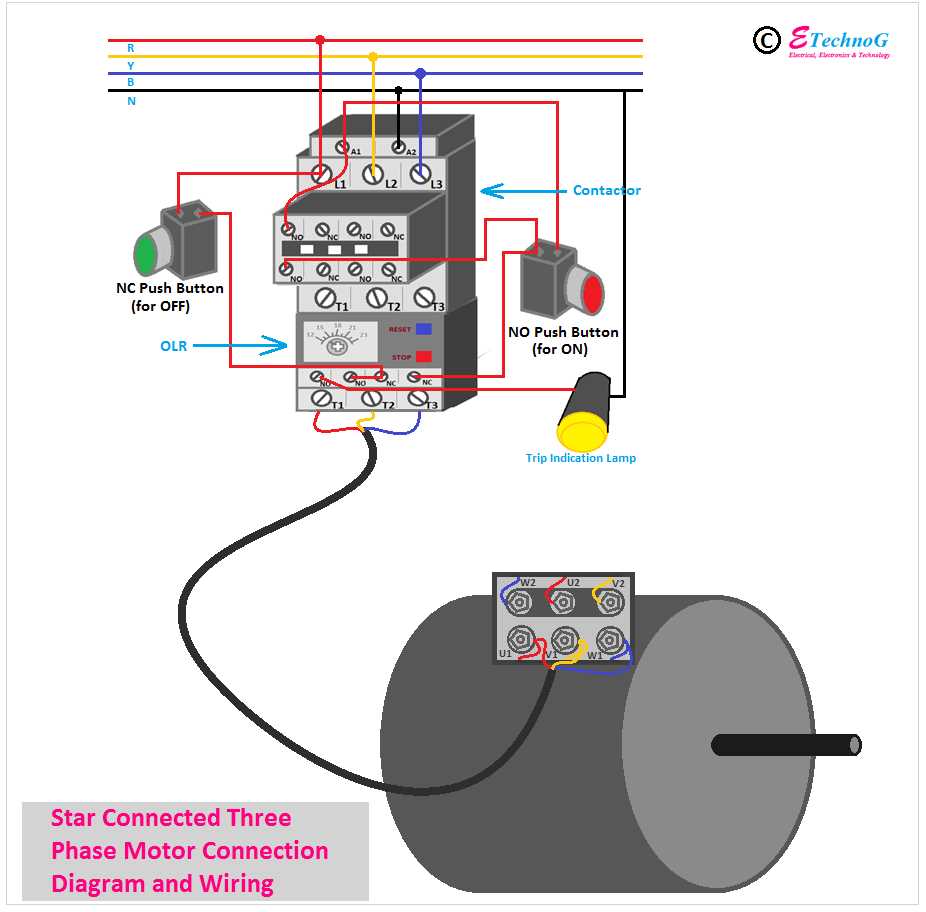 wiring diagram for motor starter 3 phase