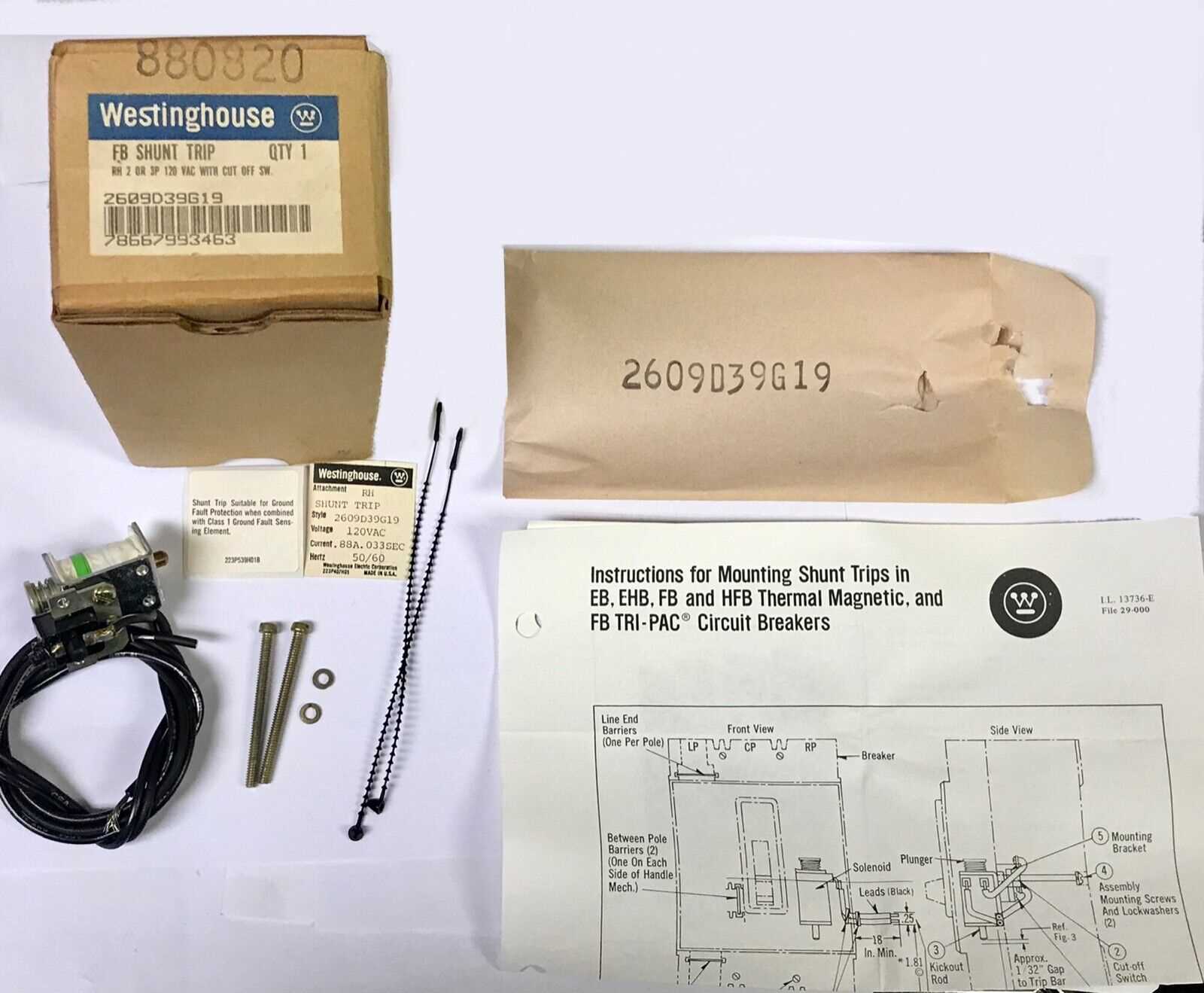 wiring diagram for shunt trip breaker