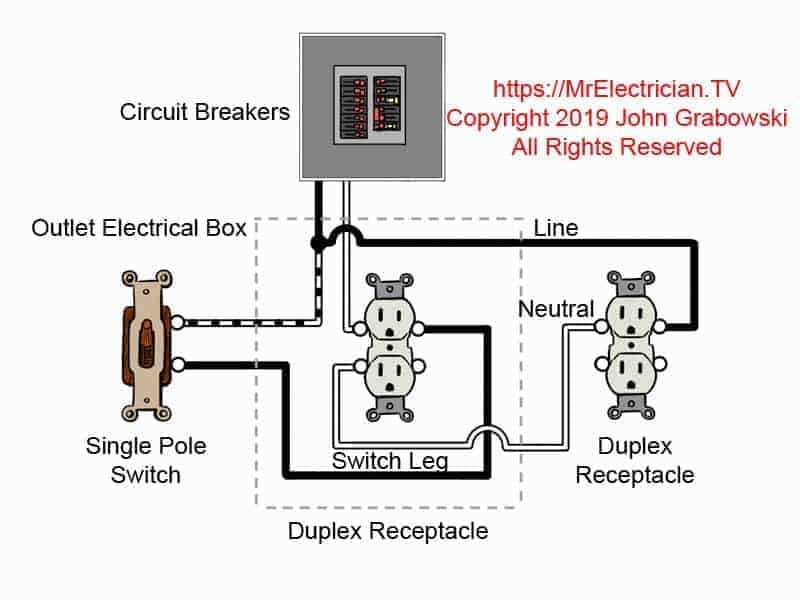 wiring diagram for switched outlet