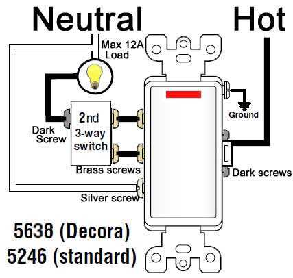 wiring diagram for three way light switch