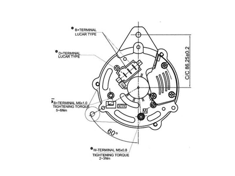 wiring diagram for tractor alternator