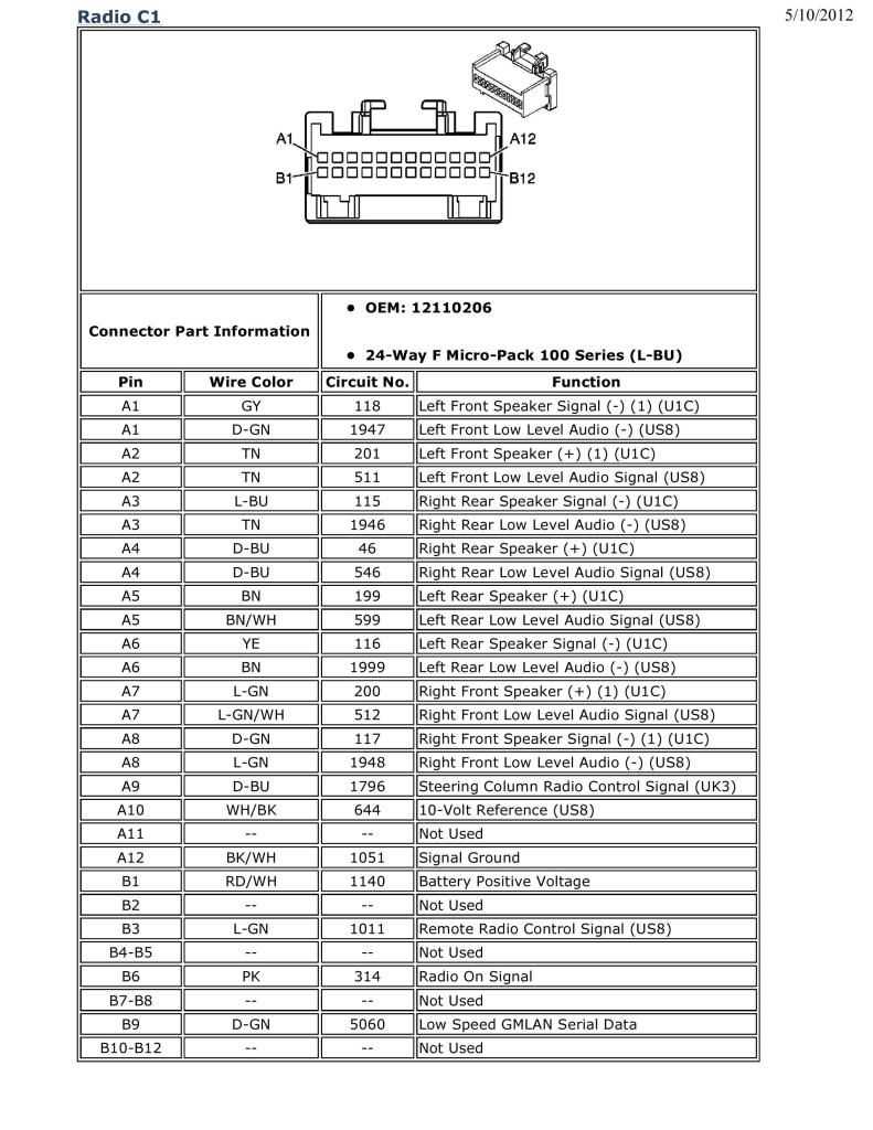 2007 chevy tahoe stereo wiring diagram