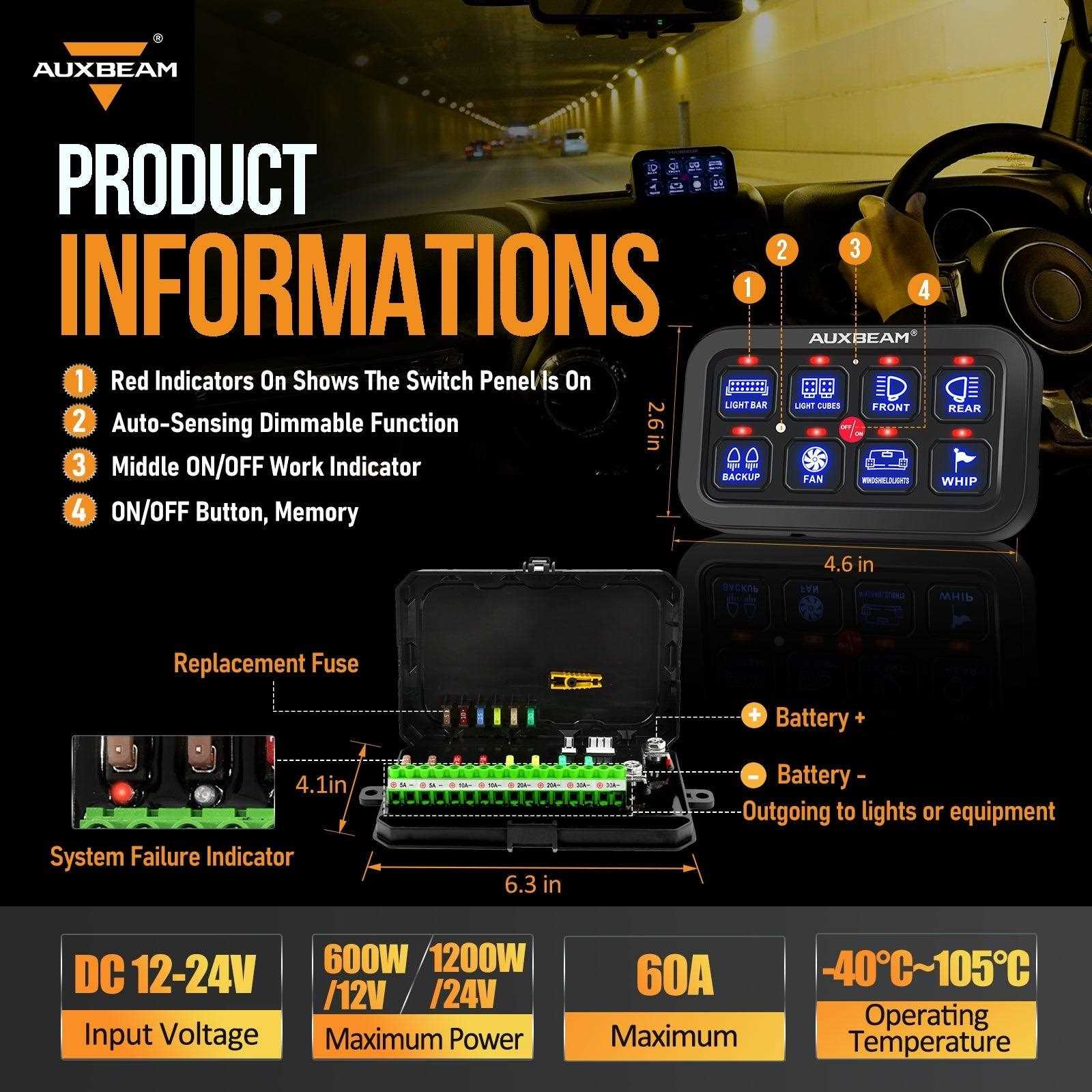 auxbeam switch panel wiring diagram