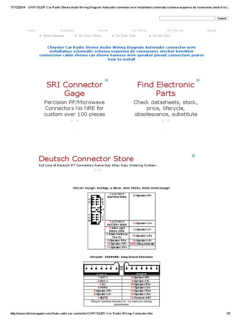 stereo chrysler radio uconnect wiring diagrams