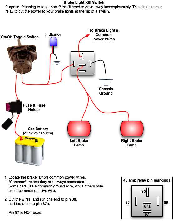 brake light switch wiring diagram