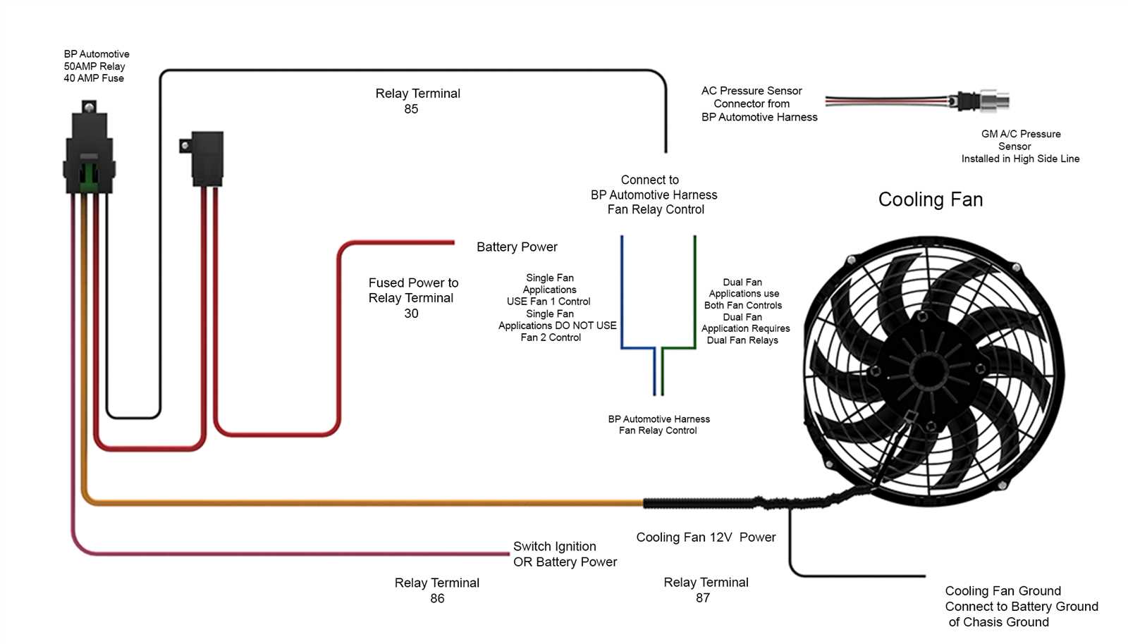 car electric fan wiring diagram