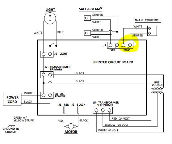 chamberlain garage door opener wiring diagram