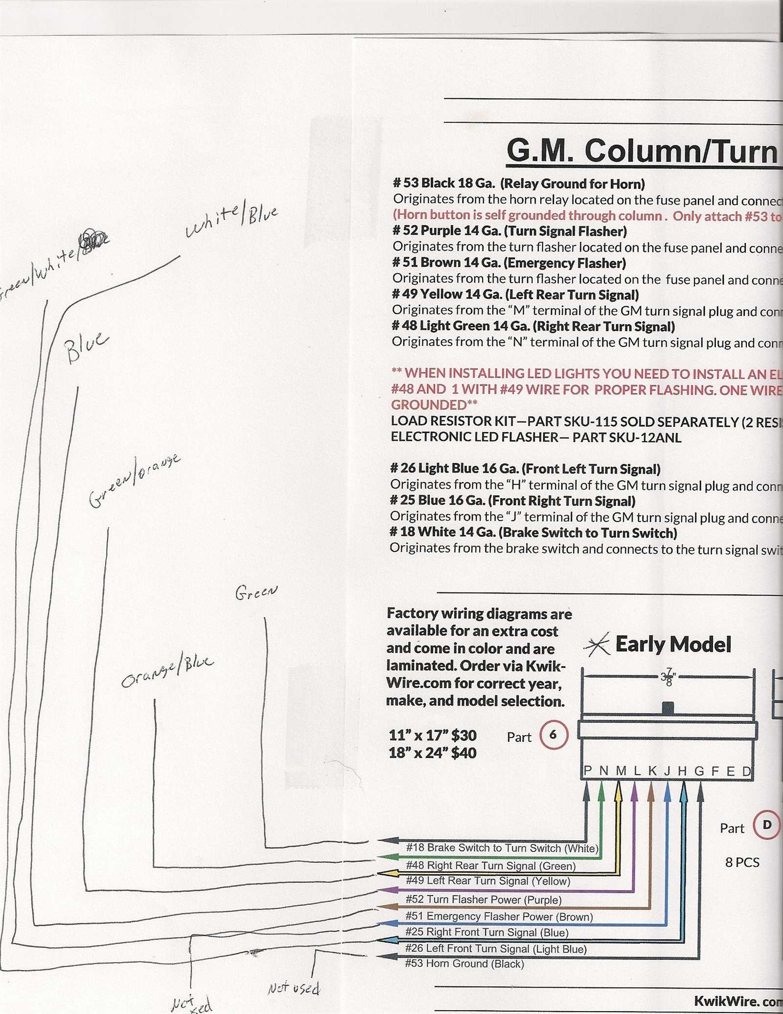 color code gm steering column wiring diagram