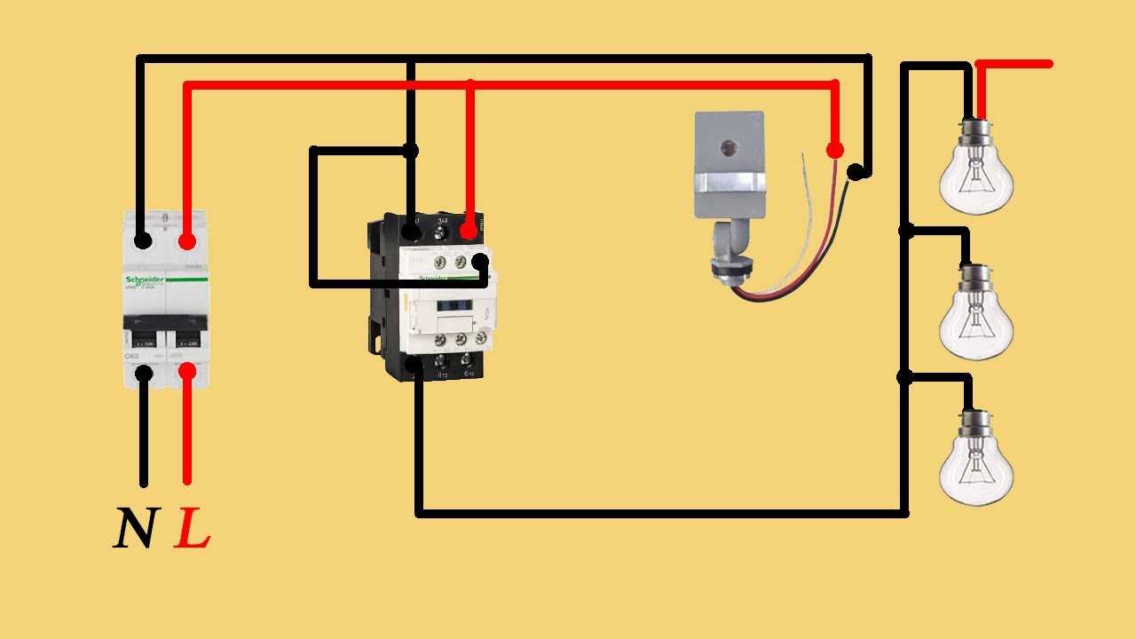 contactor diagram wiring lighting