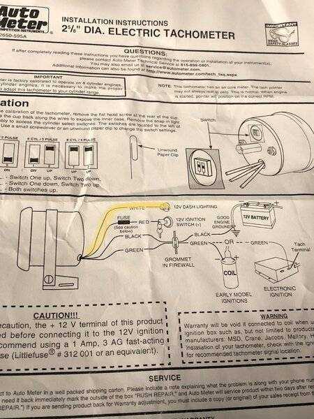 auto gauge tachometer wiring diagram