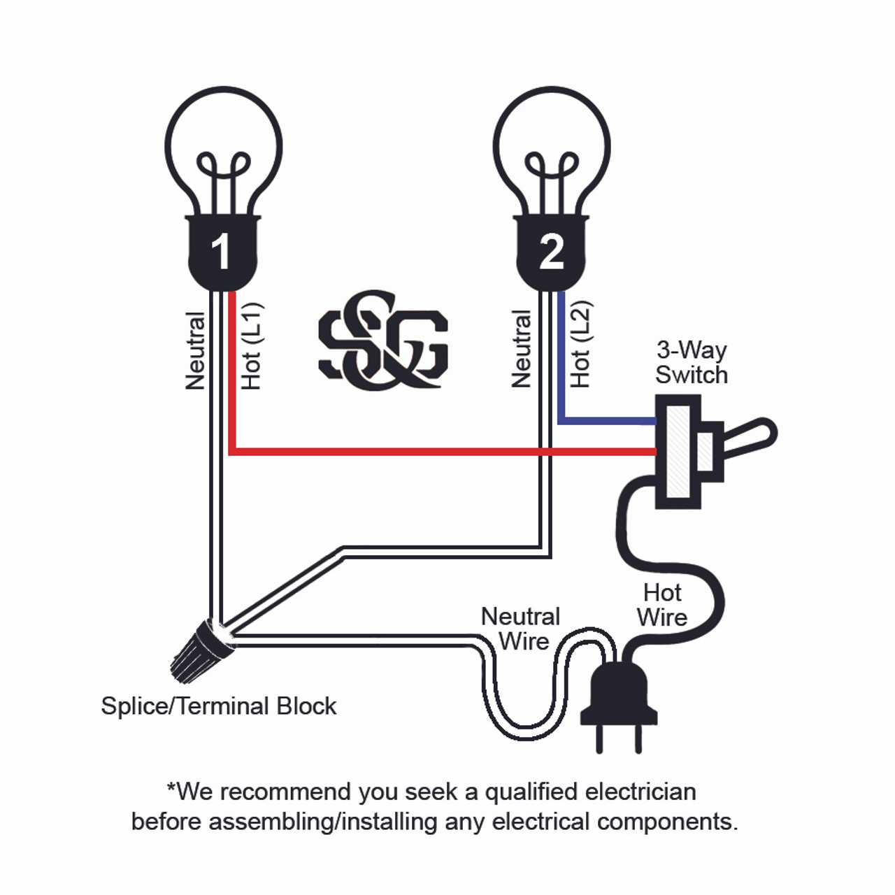 diagram for wiring a three way switch