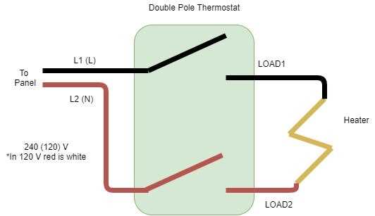 double pole 120 volt baseboard heater wiring diagram